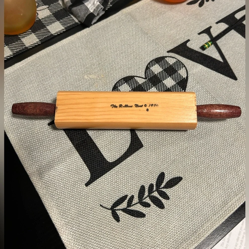 Vintage Love is Homemade Rolling Pin Recipe Card Holder Signed